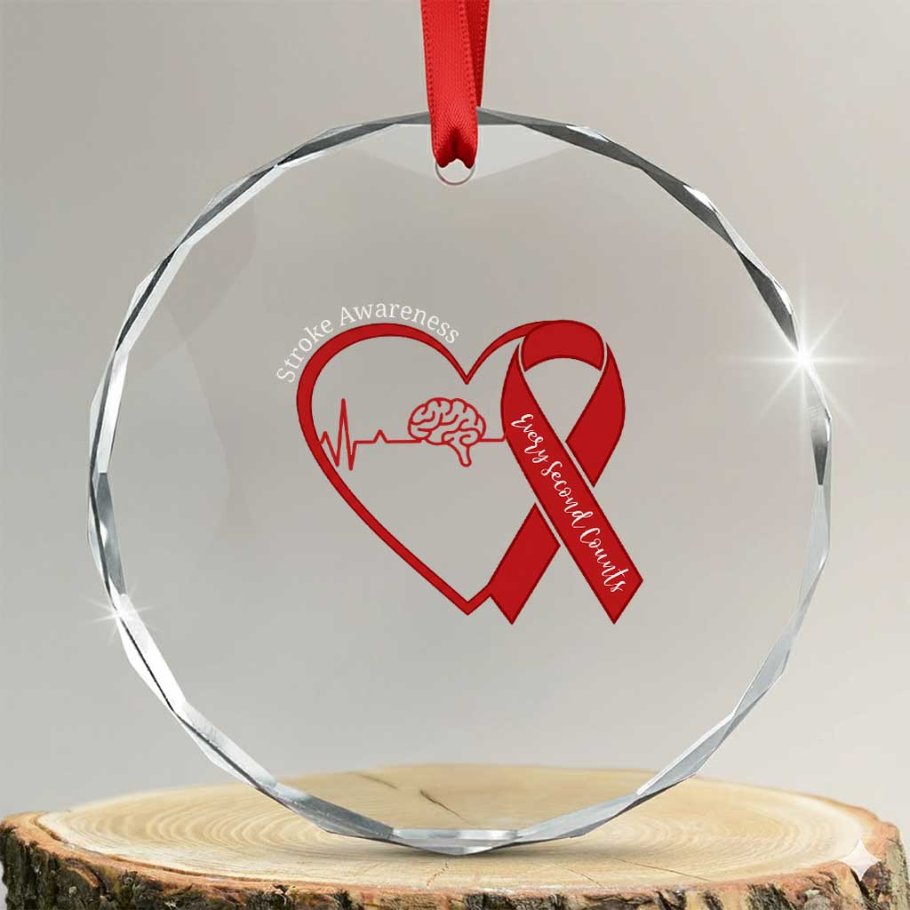 Stroke Awareness Crystal Glass Ornament Stroke Survivor Warrior Brain Attack TS11 Transparent Glass 3'' Circle Print Your Wear