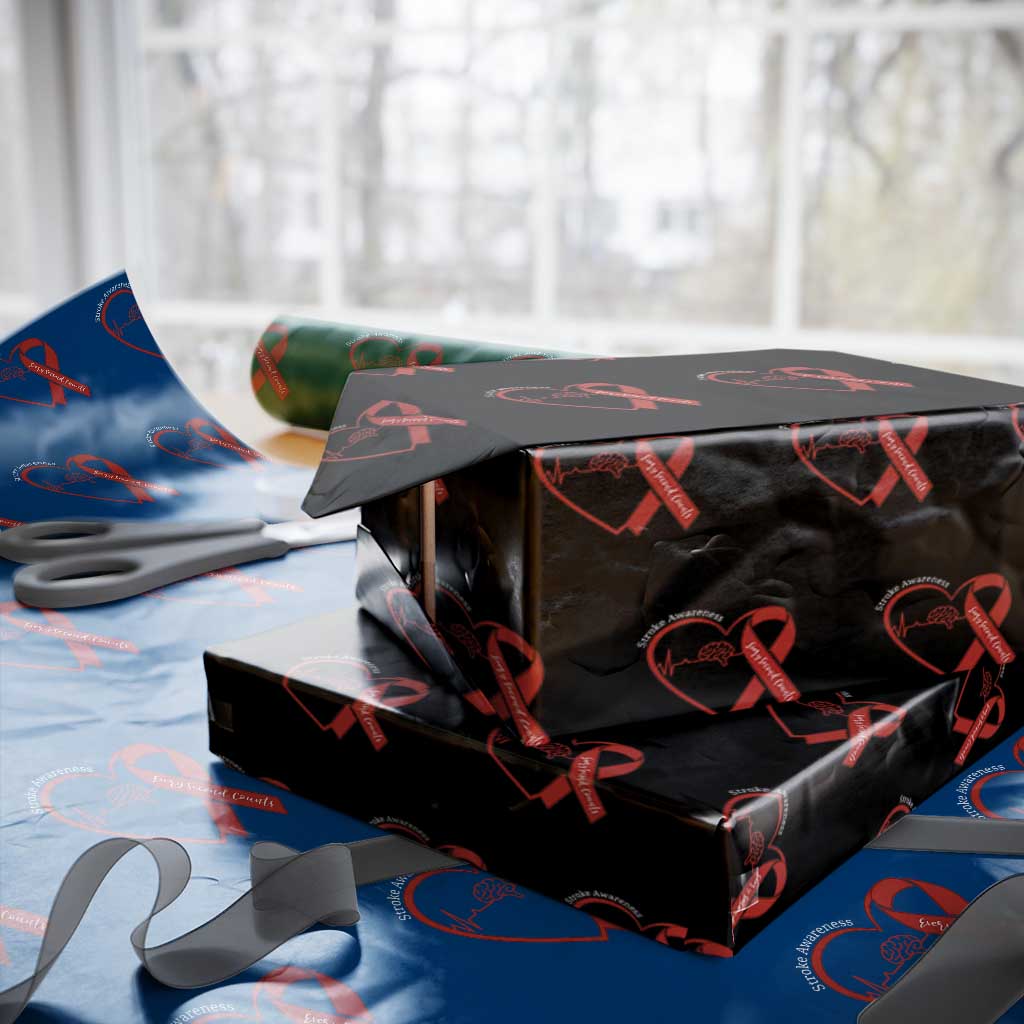 Stroke Awareness Wrapping Paper Roll Stroke Survivor Warrior Brain Attack TS11 Black Print Your Wear