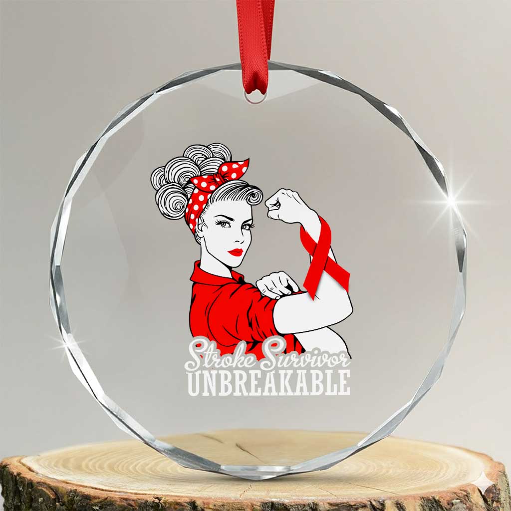 Stroke Survivor Unbreakable Crystal Glass Ornament Stroke Awareness Gift TS11 Transparent Glass 3'' Circle Print Your Wear