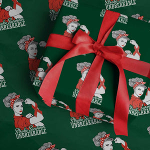 Stroke Survivor Unbreakable Wrapping Paper Roll Stroke Awareness Gift TS11 Green Print Your Wear
