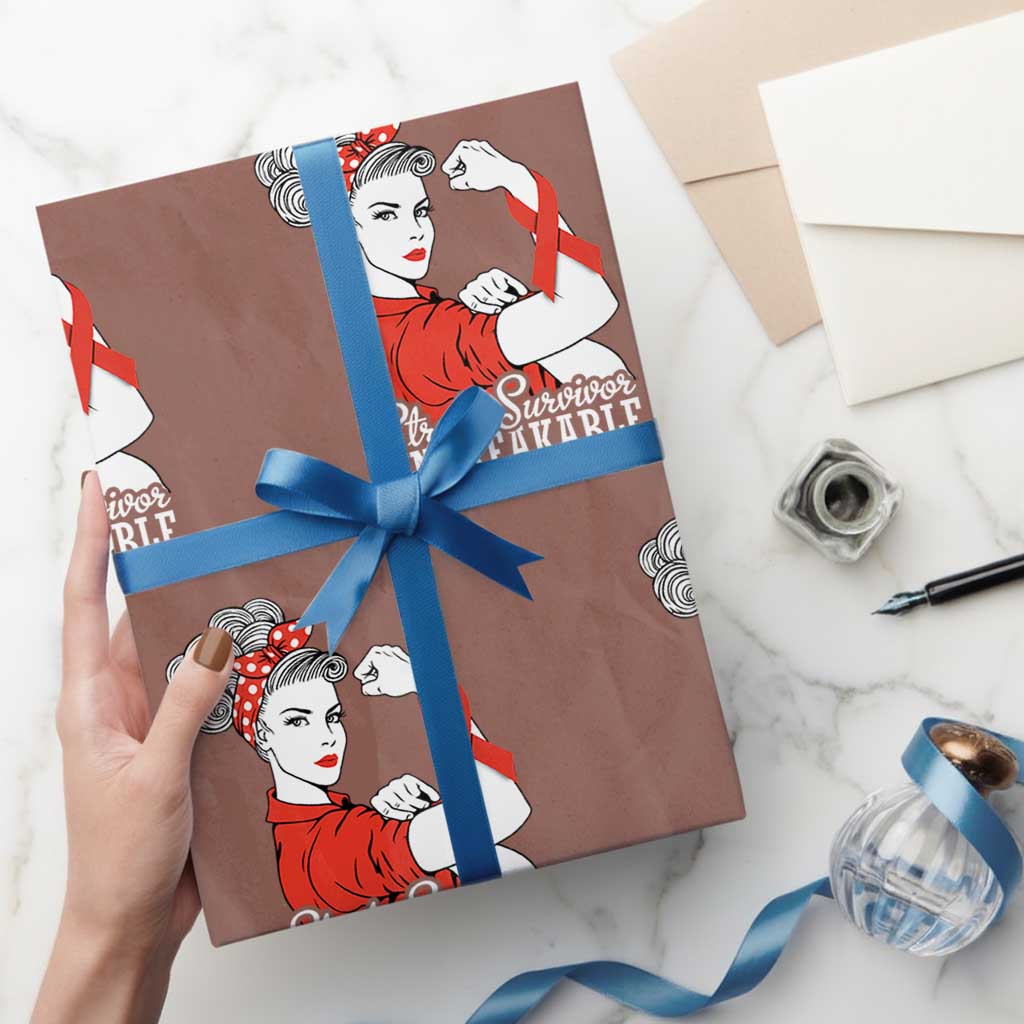 Stroke Survivor Unbreakable Wrapping Paper Roll Stroke Awareness Gift TS11 Mocha Print Your Wear