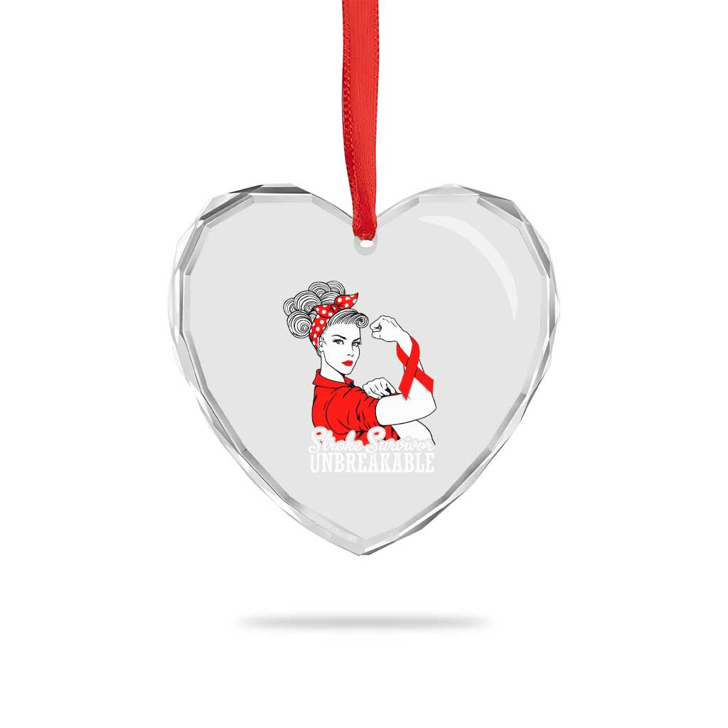 Stroke Survivor Unbreakable Heart Crystal Glass Ornament Stroke Awareness Gift TS11 Print Your Wear