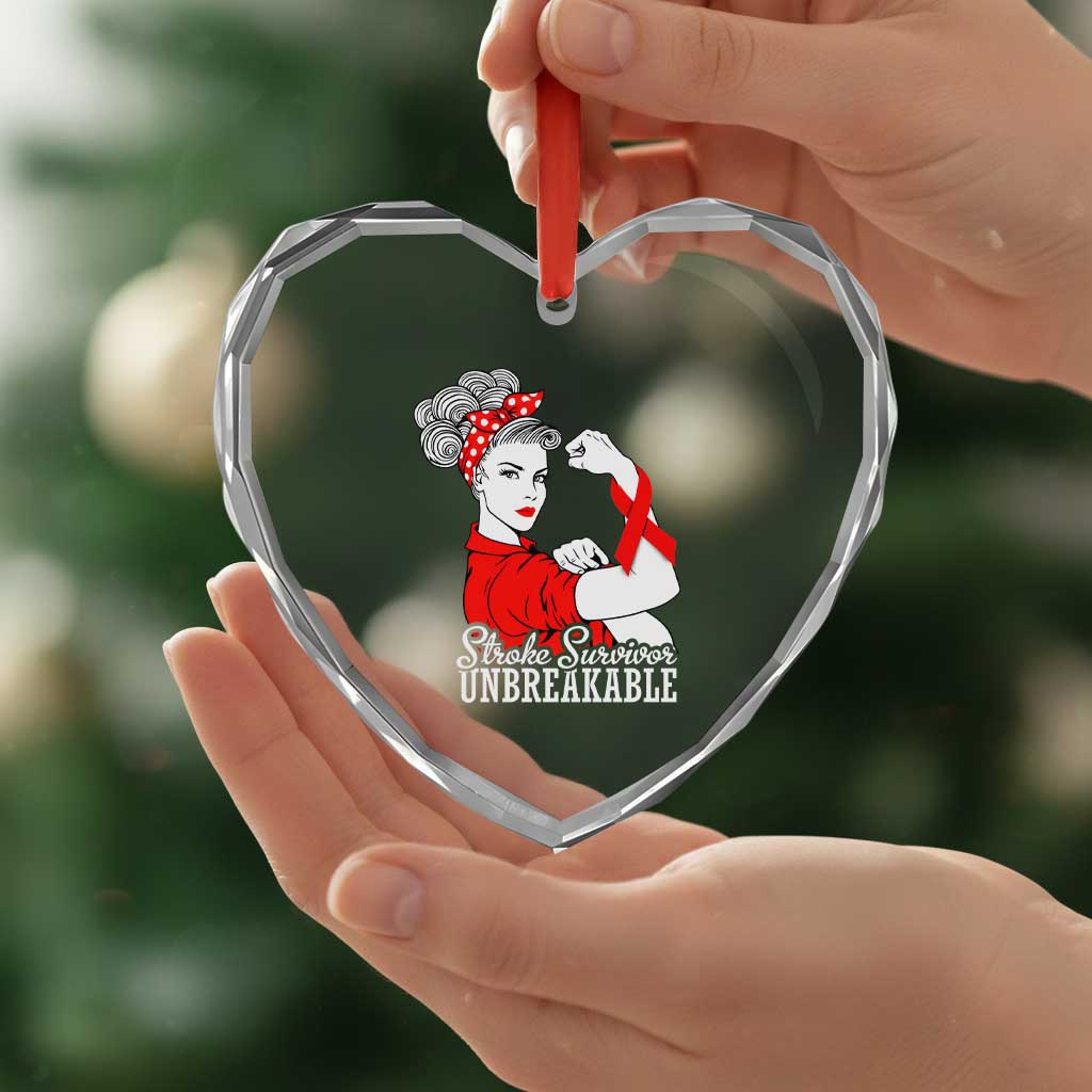 Stroke Survivor Unbreakable Heart Crystal Glass Ornament Stroke Awareness Gift TS11 Print Your Wear