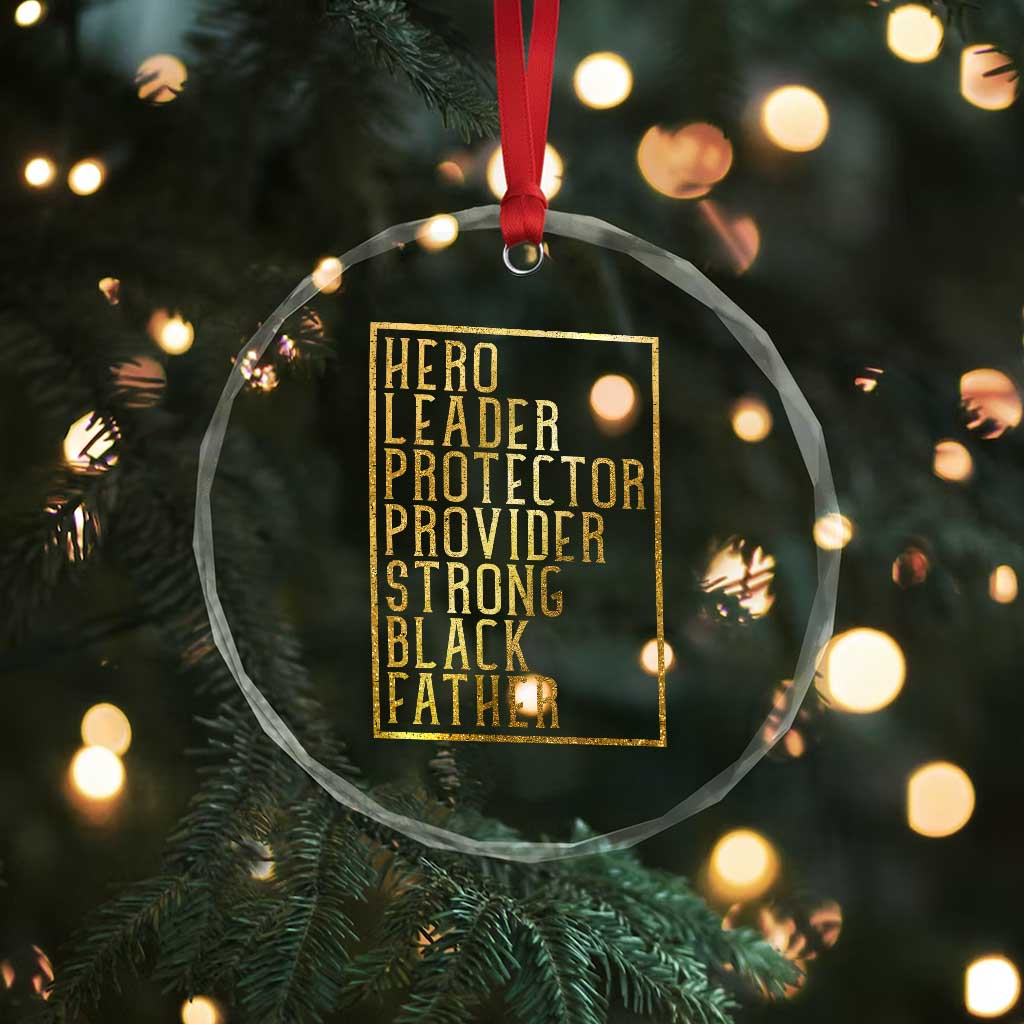 Strong Black Father Crystal Glass Ornament Hero Leader Provider Protector Gift