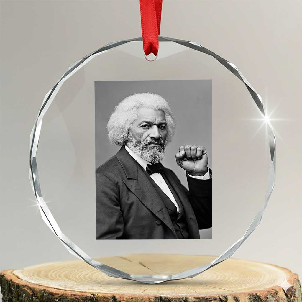 Strong Black History Leader Crystal Glass Ornament Frederick Douglass Empowerment TS12 Transparent Glass 3'' Circle Print Your Wear