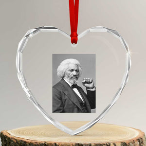 Strong Black History Leader Heart Crystal Glass Ornament Frederick Douglass Empowerment TS12 Transparent Glass 3'' Heart Print Your Wear