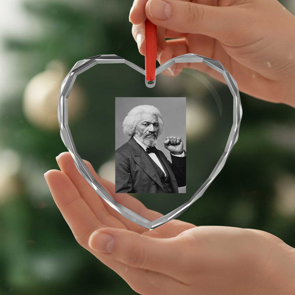 Strong Black History Leader Heart Crystal Glass Ornament Frederick Douglass Empowerment TS12 Print Your Wear