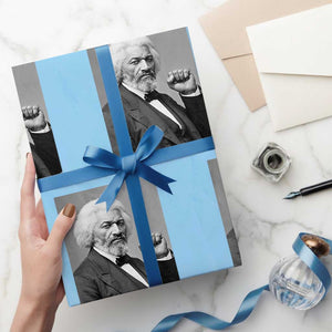 Strong Black History Leader Wrapping Paper Roll Frederick Douglass Empowerment TS12 Light Blue Print Your Wear