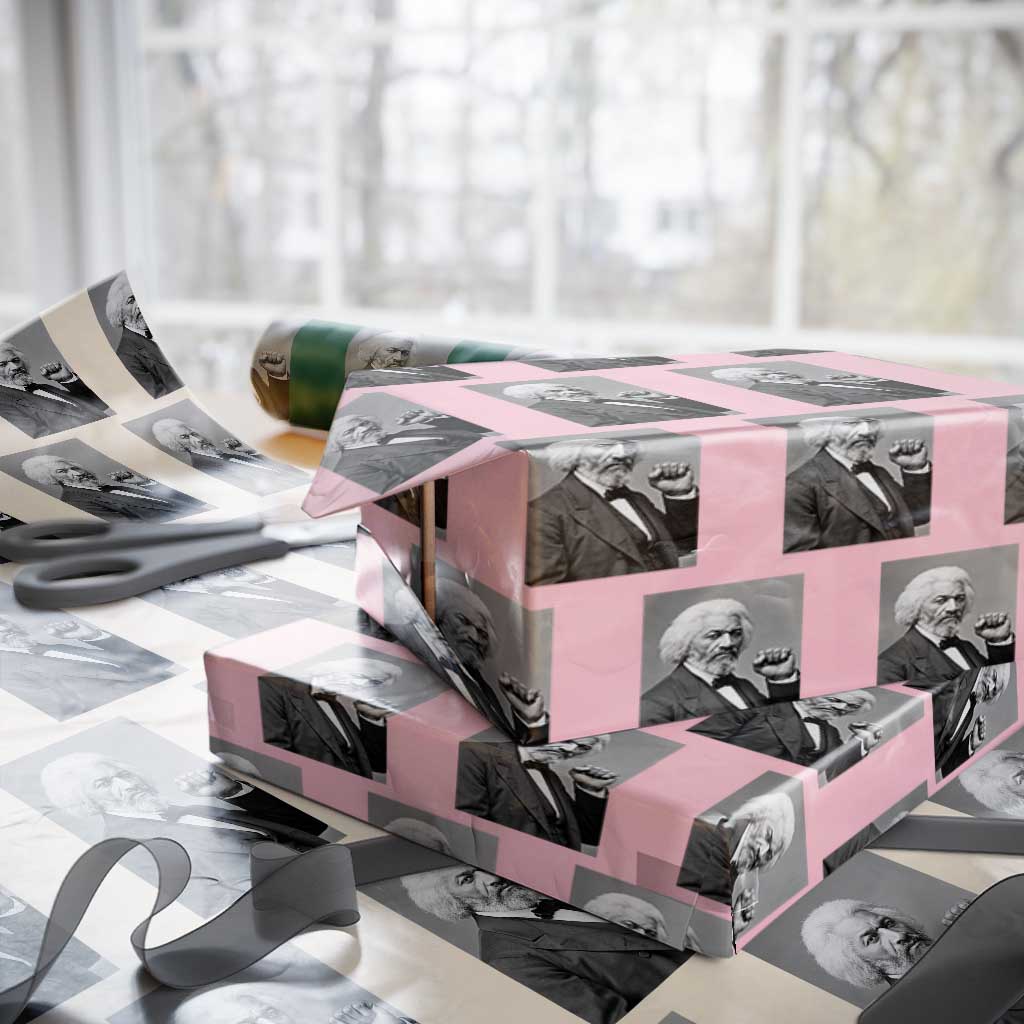 Strong Black History Leader Wrapping Paper Roll Frederick Douglass Empowerment TS12 Light Pink Print Your Wear