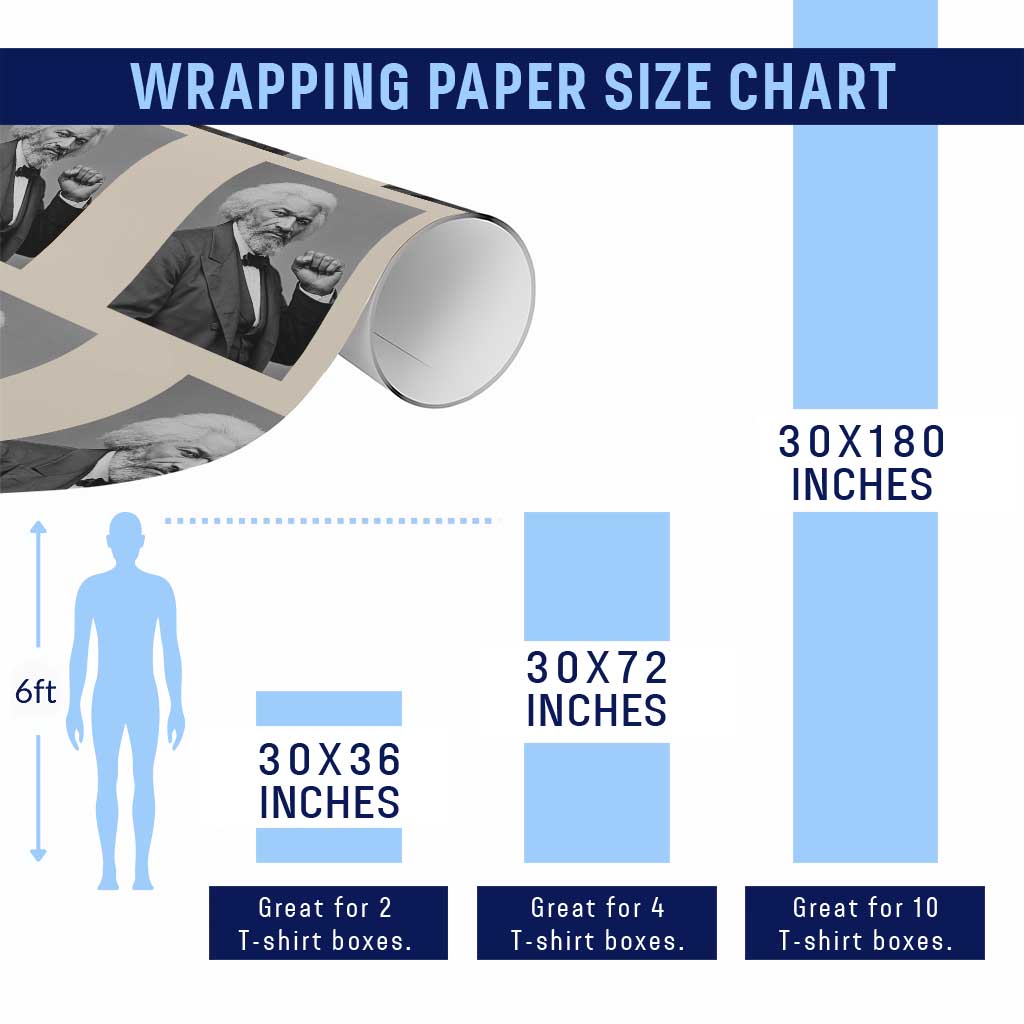 Strong Black History Leader Wrapping Paper Roll Frederick Douglass Empowerment TS12 Print Your Wear