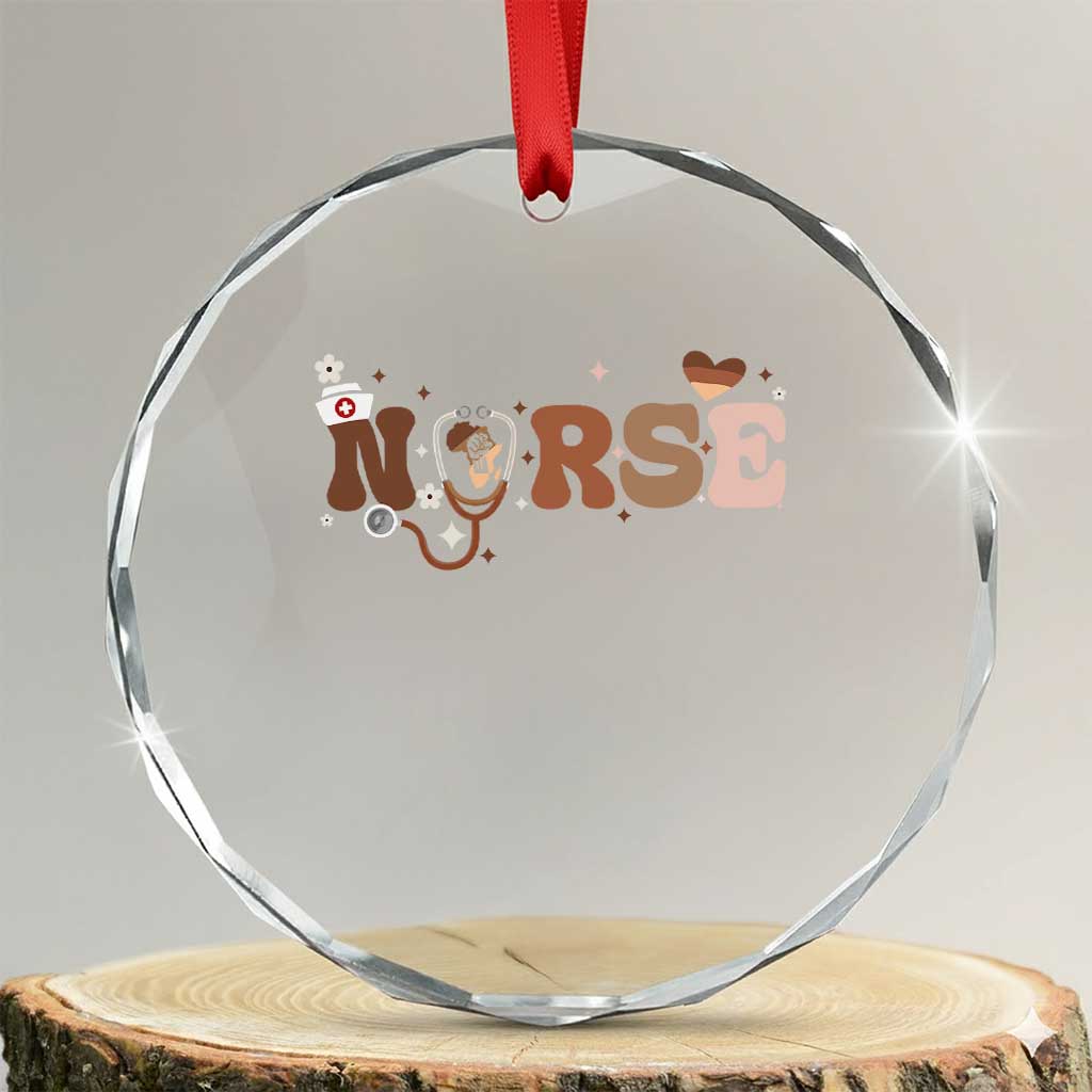 Strong Black Nurse Crystal Glass Ornament African American Healthcare Hero Gift TS12 Transparent Glass 3'' Circle Print Your Wear