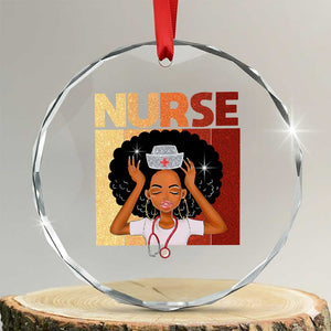 Strong Black Nurse Crystal Glass Ornament Black History Medical Professional Gift TS12 Transparent Glass 3'' Circle Print Your Wear