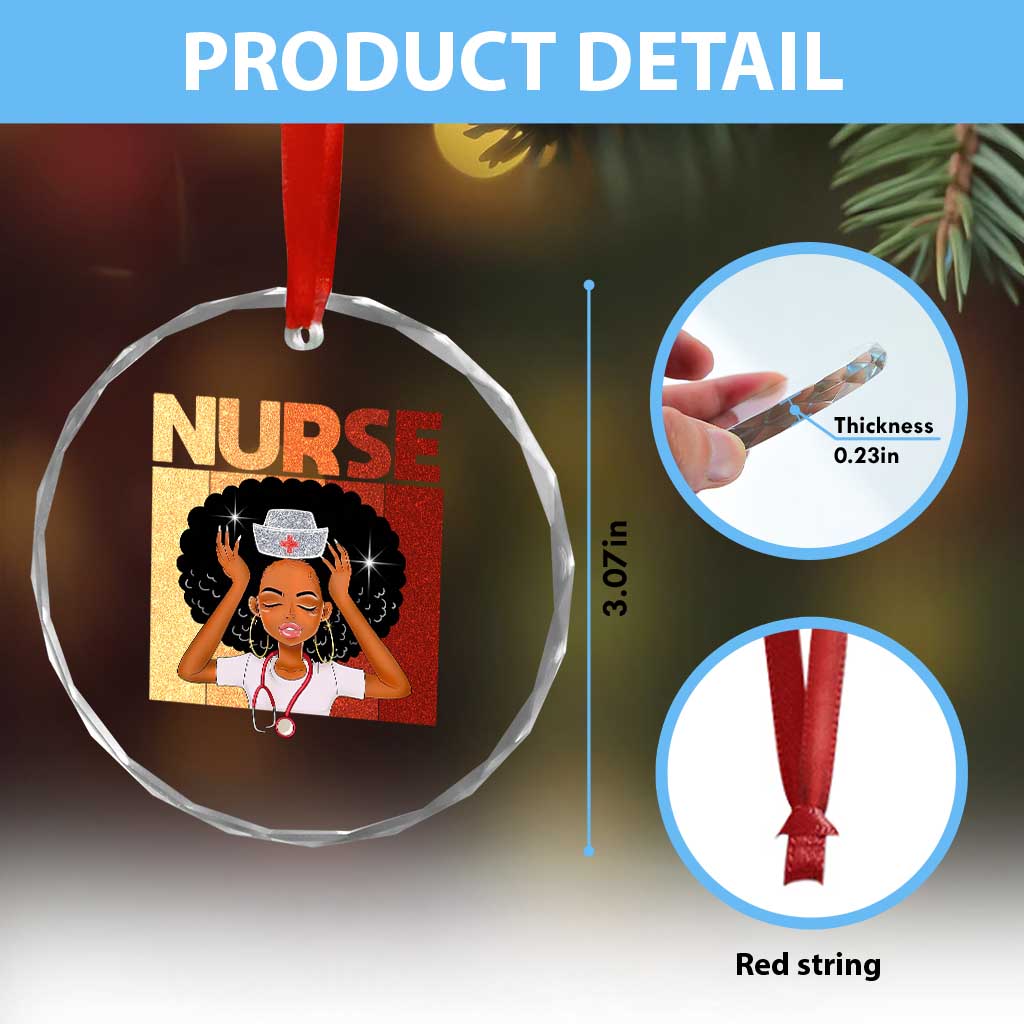 Strong Black Nurse Crystal Glass Ornament Black History Medical Professional Gift TS12 Print Your Wear