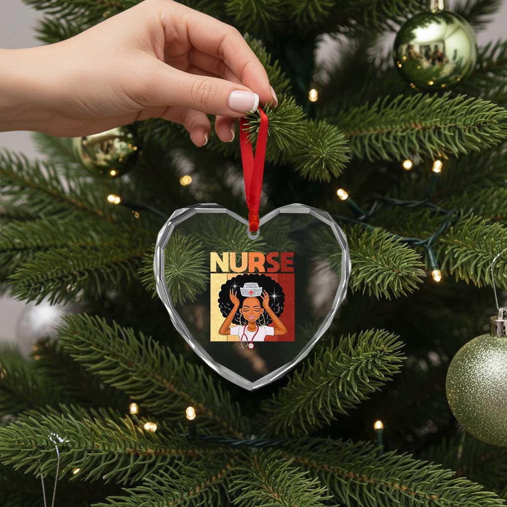 Strong Black Nurse Heart Crystal Glass Ornament Black History Medical Professional Gift TS12 Print Your Wear