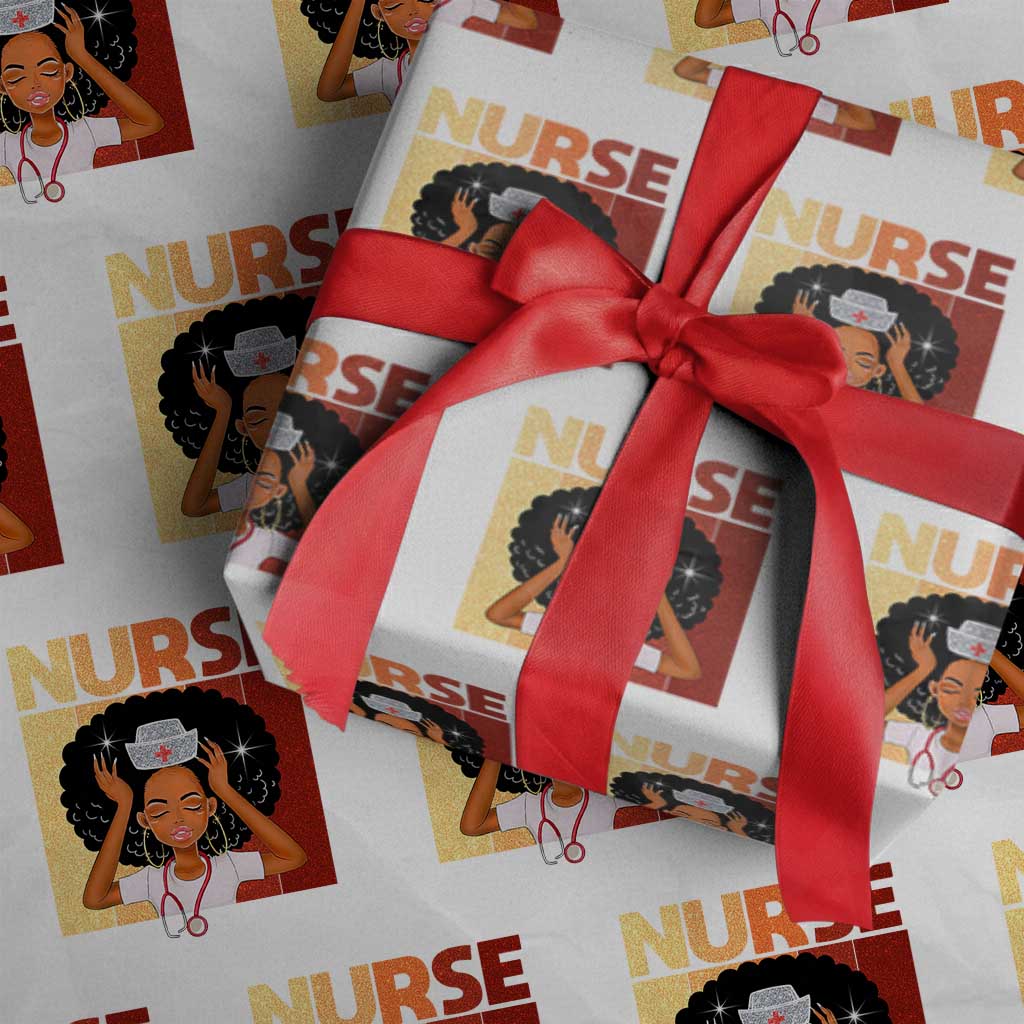 Strong Black Nurse Wrapping Paper Roll Black History Medical Professional Gift TS12 White Print Your Wear