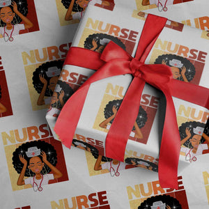 Strong Black Nurse Wrapping Paper Roll Black History Medical Professional Gift TS12 White Print Your Wear