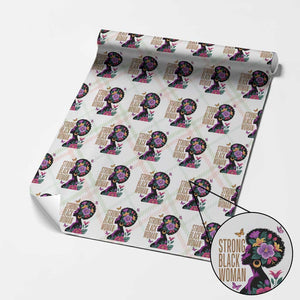 Strong Black Woman Floral Afro Wrapping Paper Roll Empowering Black Queen Pride Celebrating Melanin and Strength TS02 Christmas Plaid Print Your Wear