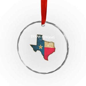 Strong Texas Crystal Glass Ornament Retro Lone Star State Pride Distressed Flag TS02 Print Your Wear