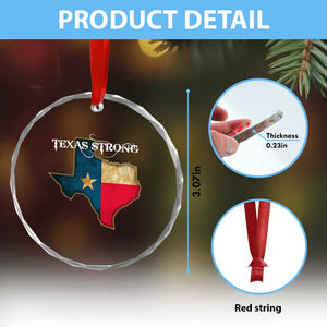 Strong Texas Crystal Glass Ornament Retro Lone Star State Pride Distressed Flag TS02 Print Your Wear