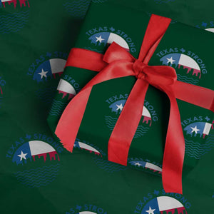Strong Texas Wrapping Paper Roll Retro Flag Resilient Texans Pride TS02 Green Print Your Wear