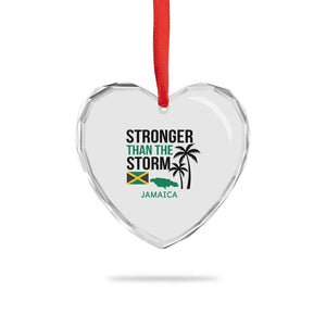 Stronger Than The Storm Jamaica Heart Crystal Glass Ornament Resilience and Hope Hurricane Awareness TS02 Print Your Wear