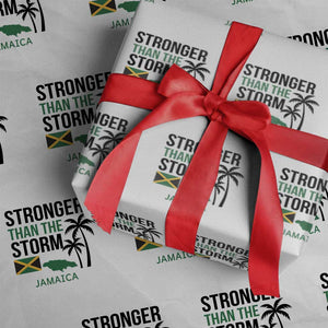 Stronger Than The Storm Jamaica Wrapping Paper Roll Resilience and Hope Hurricane Awareness TS02 White Print Your Wear