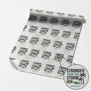 Stronger Than The Storm Jamaica Wrapping Paper Roll Resilience and Hope Hurricane Awareness TS02 Christmas Plaid Print Your Wear