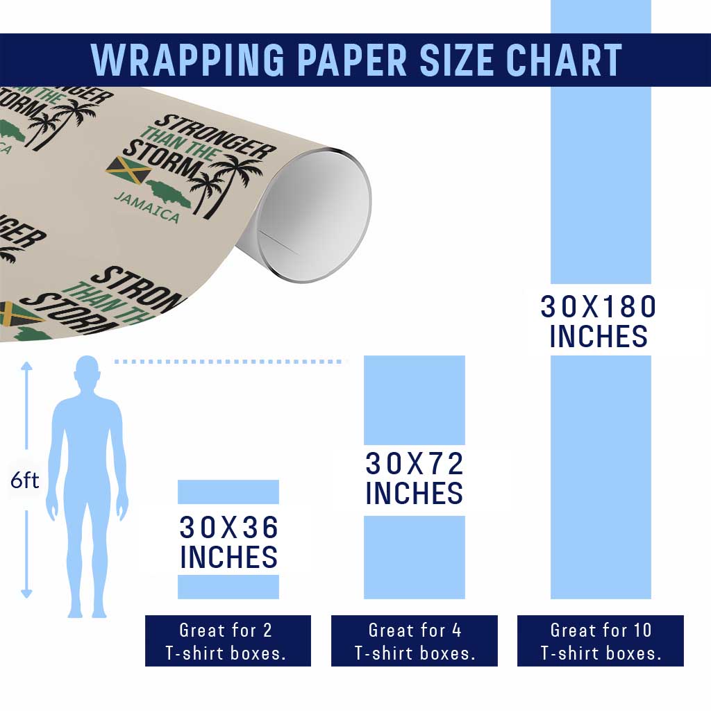 Stronger Than The Storm Jamaica Wrapping Paper Roll Resilience and Hope Hurricane Awareness TS02 Print Your Wear