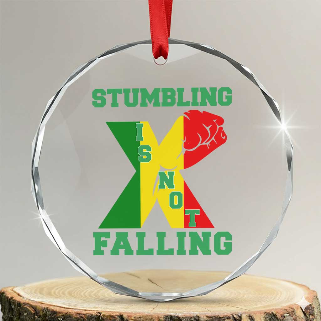 Stumbling Is Not Falling Crystal Glass Ornament African American Black History Month TS12 Transparent Glass 3'' Circle Print Your Wear