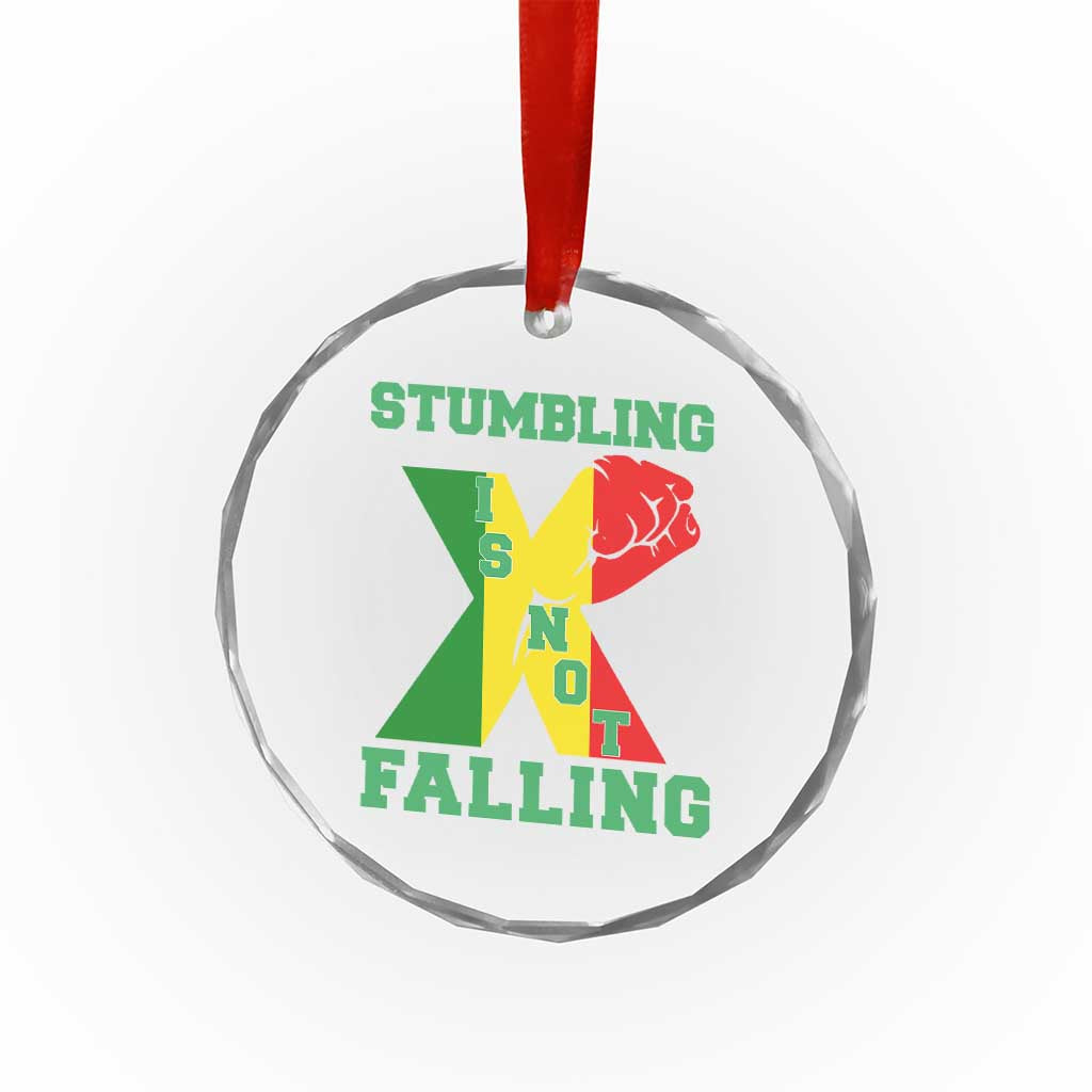 Stumbling Is Not Falling Crystal Glass Ornament African American Black History Month TS12 Print Your Wear