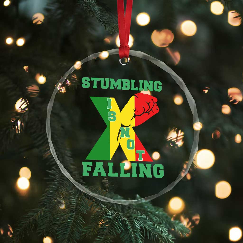Stumbling Is Not Falling Crystal Glass Ornament African American Black History Month TS12 Print Your Wear