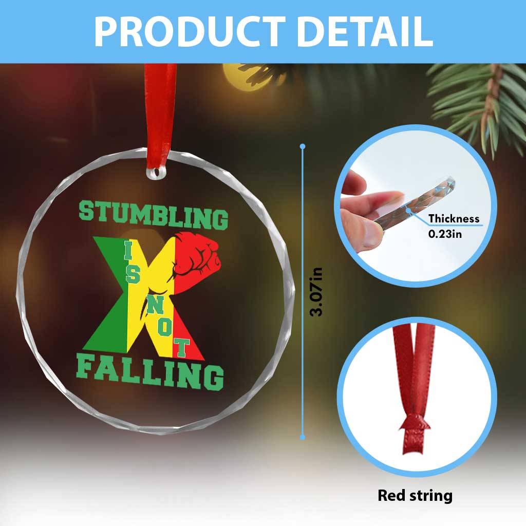 Stumbling Is Not Falling Crystal Glass Ornament African American Black History Month TS12 Print Your Wear