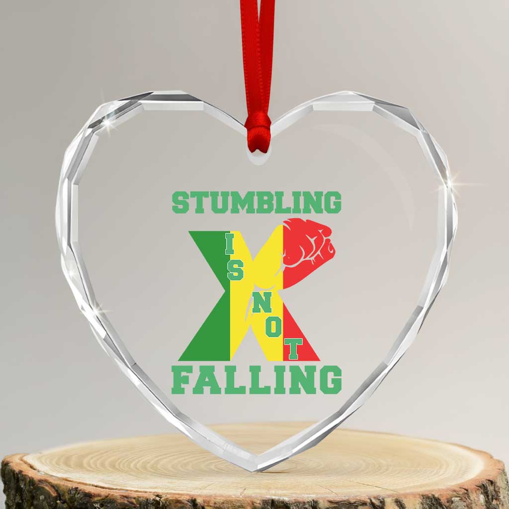Stumbling Is Not Falling Heart Crystal Glass Ornament African American Black History Month TS12 Transparent Glass 3'' Heart Print Your Wear