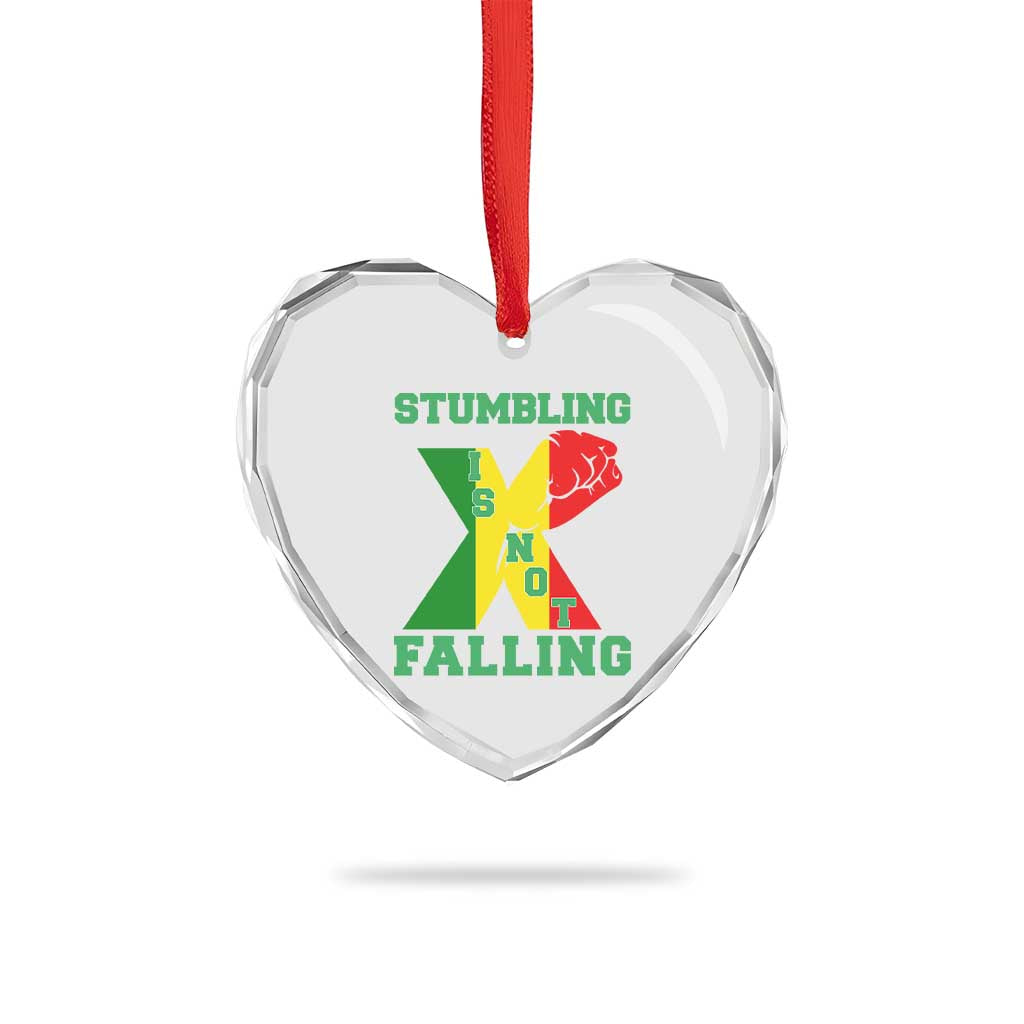 Stumbling Is Not Falling Heart Crystal Glass Ornament African American Black History Month TS12 Print Your Wear