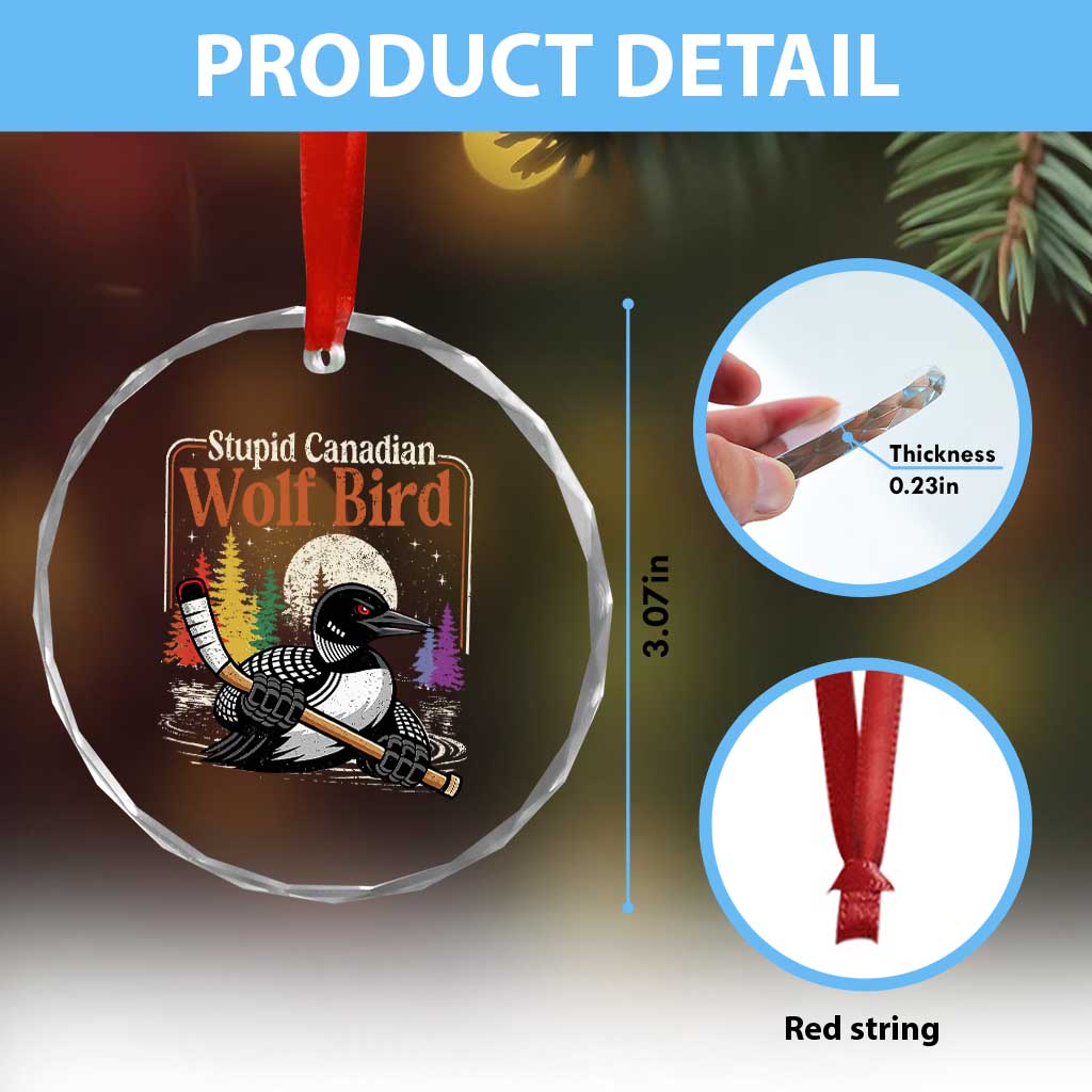 Stupid Canadian Wolf Bird Crystal Glass Ornament Retro Romance Hockey LGBT Book Movie Fans TS10 Print Your Wear