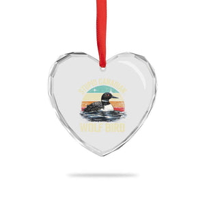 Stupid Canadian Wolf Bird Heart Crystal Glass Ornament Funny Retro LGBT Romance Hockey Fan TS10 Print Your Wear