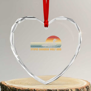 Stupid Canadian Wolf Bird Heart Crystal Glass Ornament Retro LGBT Hockey Fan TS10 Transparent Glass 3'' Heart Print Your Wear