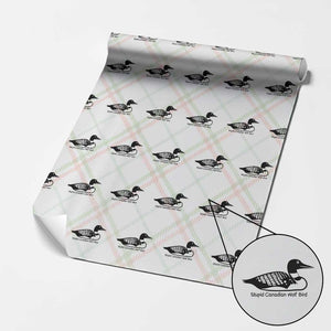 Stupid Canadian Wolf Bird Wrapping Paper Roll Funny Common Loon Meme Dry Humor TS02 Christmas Plaid Print Your Wear