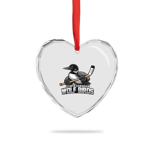 Stupid Canadian Wolf Birds Heart Crystal Glass Ornament Funny Common Loon Viral Hockey Romance TS02 Print Your Wear