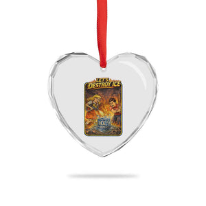 Subtle Abolish Ice Heart Crystal Glass Ornament Retro Protest Satirical Graphic Let's Destroy Ice TS10 Print Your Wear