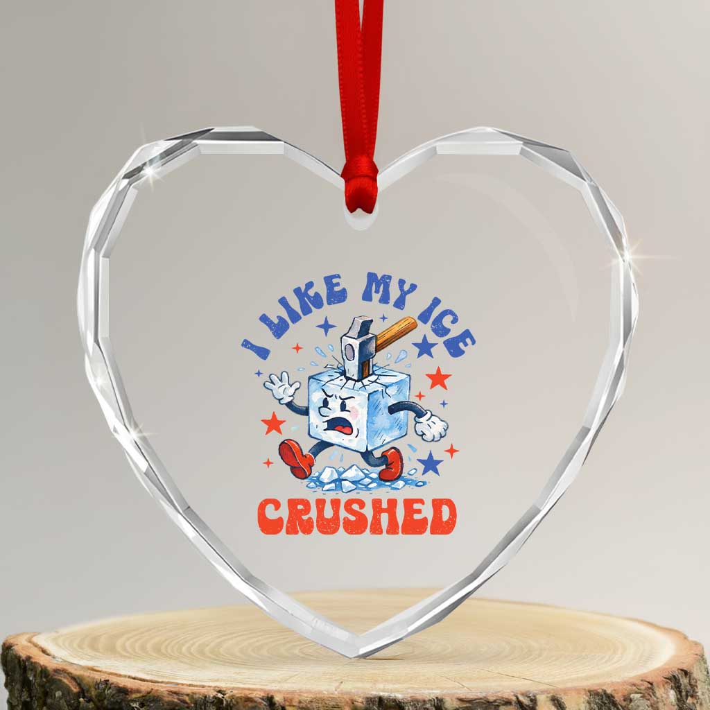 Subtle Abolish ICE Heart Crystal Glass Ornament Vintage I Like My Ice Crushed TS10 Transparent Glass 3'' Heart Print Your Wear