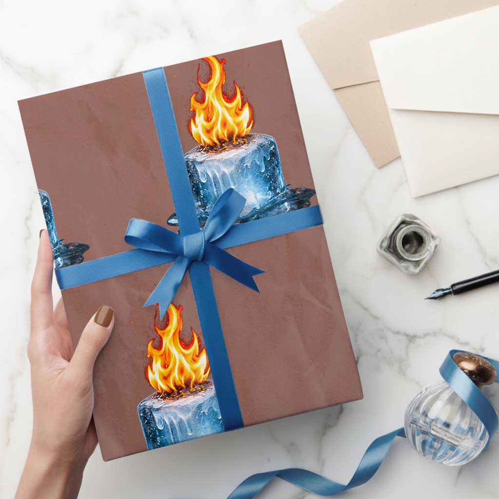 Subtle Anti Ice Wrapping Paper Roll Ice Melting Satire Political Humor TS10 Mocha Print Your Wear