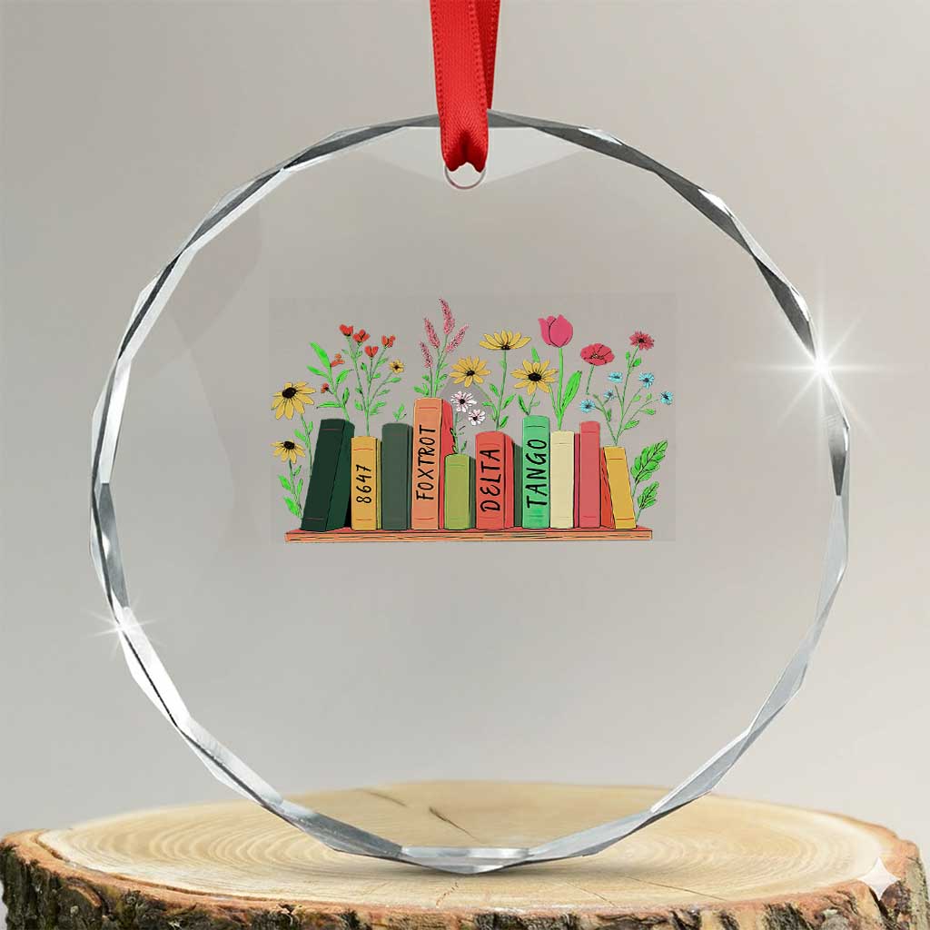 Subtle FDT 8647 Crystal Glass Ornament Foxtrots Deltas Tangos Book Lovers Flower TS02 Transparent Glass 3'' Circle Print Your Wear