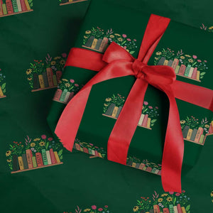 Subtle FDT 8647 Wrapping Paper Roll Foxtrots Deltas Tangos Book Lovers Flower TS02 Green Print Your Wear