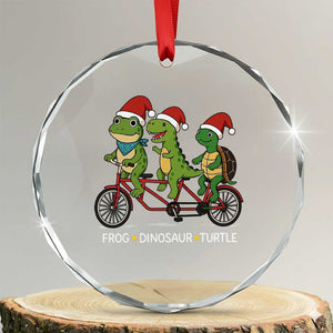 Subtle FDT Christmas Crystal Glass Ornament Frog Dinosaur Turtle Political Satire TS10 Transparent Glass 3'' Circle Print Your Wear