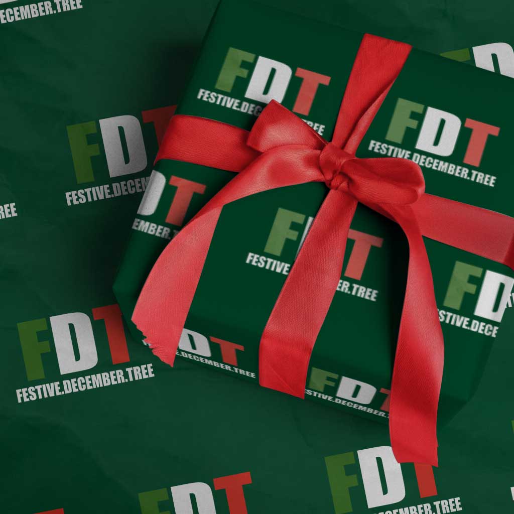 Subtle FDT Christmas Wrapping Paper Roll Hidden Message Funny Festive December Tree TS10 Green Print Your Wear