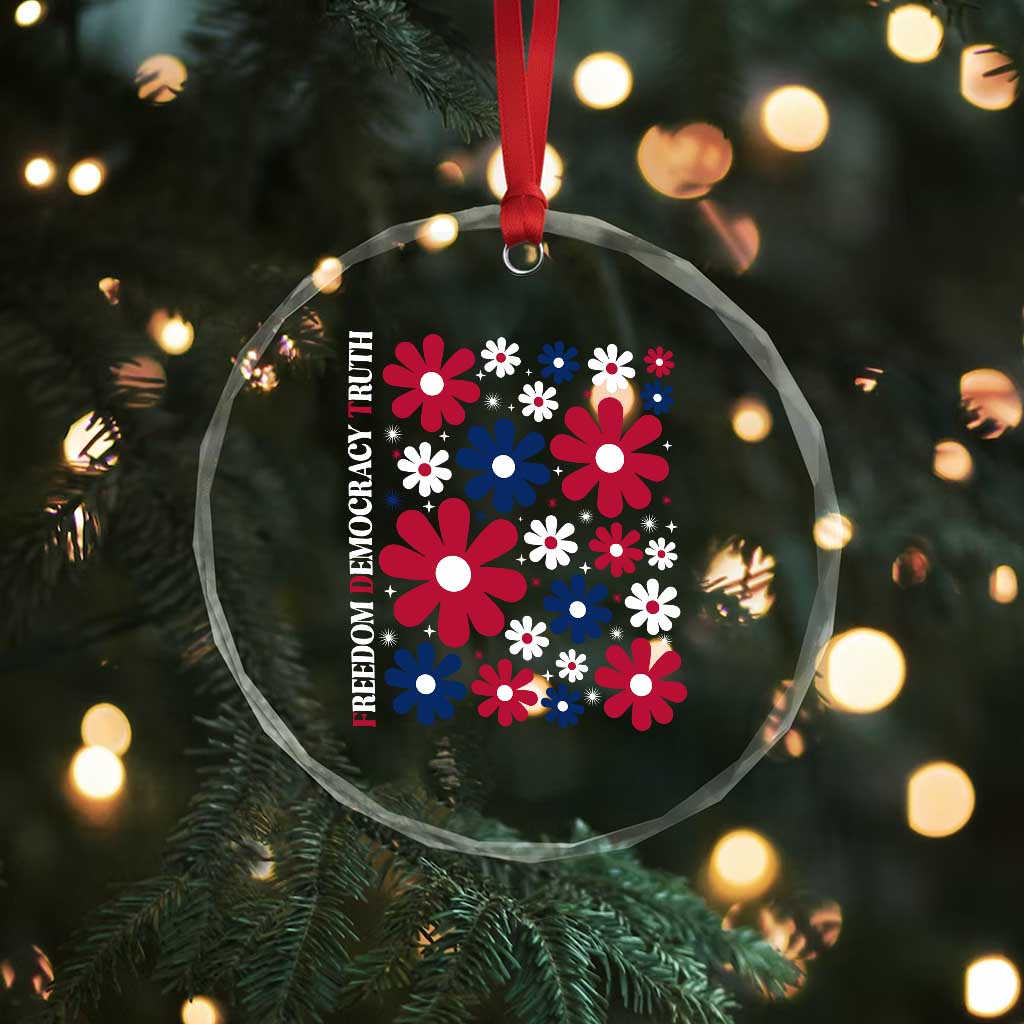 Subtle FDT Crystal Glass Ornament Boho Floral Red White Blue Social Justice TS10 Print Your Wear