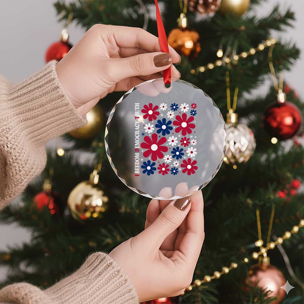 Subtle FDT Crystal Glass Ornament Boho Floral Red White Blue Social Justice TS10 Print Your Wear