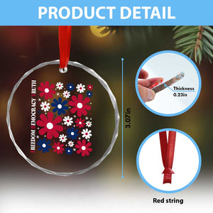 Subtle FDT Crystal Glass Ornament Boho Floral Red White Blue Social Justice TS10 Print Your Wear