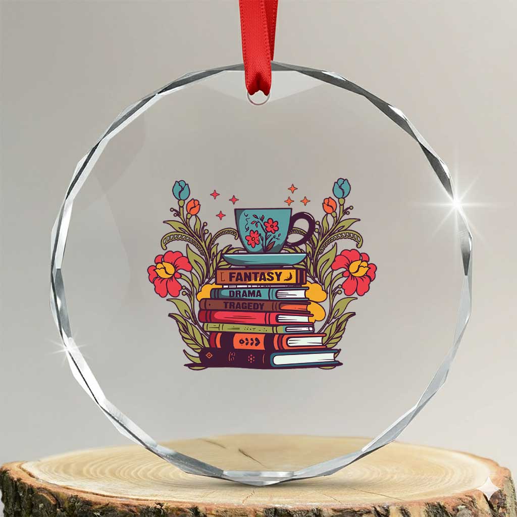 Subtle FDT Crystal Glass Ornament Fantasy Drama Tragedy Book Lover TS02 Transparent Glass 3'' Circle Print Your Wear